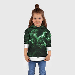 Толстовка-худи детская Lightning green line, цвет: 3D-белый — фото 2