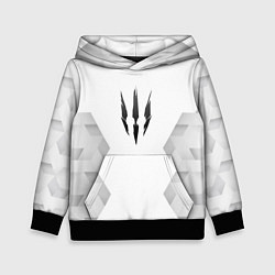 Толстовка-худи детская The Witcher white poly, цвет: 3D-черный