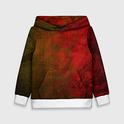 Детская толстовка Абстракция - green circles in red / 3D-Белый – фото 1