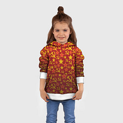 Толстовка-худи детская Серп и молот паттерн, цвет: 3D-белый — фото 2