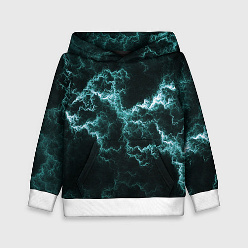 Детская толстовка Lightning light blue line / 3D-Белый – фото 1