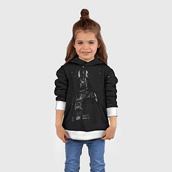 Толстовка-худи детская Дарт вейдер галактика звёзды, цвет: 3D-белый — фото 2