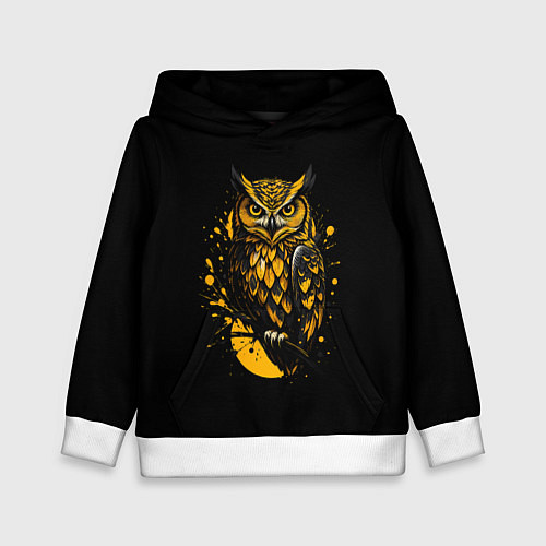 Детская толстовка Филин в лунном свете / 3D-Белый – фото 1