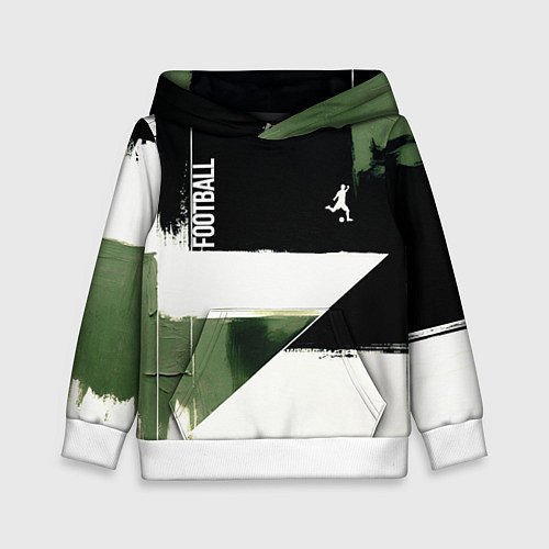 Детская толстовка Футбол на фоне брызг красок / 3D-Белый – фото 1