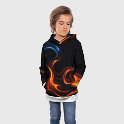 Толстовка-худи детская The color is fire orange, цвет: 3D-белый — фото 2