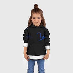 Толстовка-худи детская Color blue abstraction, цвет: 3D-белый — фото 2