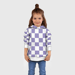 Толстовка-худи детская Квадраты фиолетовые, цвет: 3D-белый — фото 2