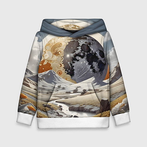 Детская толстовка Река и планеты / 3D-Белый – фото 1