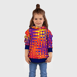 Толстовка-худи детская Пламенный сочный оранжево-синий, цвет: 3D-синий — фото 2