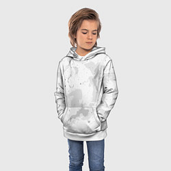 Толстовка-худи детская Белый с серым абстрактная текстура, цвет: 3D-белый — фото 2