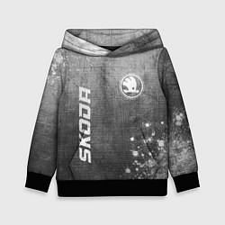 Толстовка-худи детская Skoda - grey gradient вертикально, цвет: 3D-черный