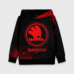 Толстовка-худи детская Skoda - red gradient, цвет: 3D-черный