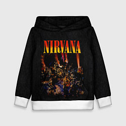 Толстовка-худи детская Nirvana unplugget, цвет: 3D-белый