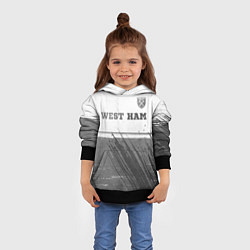 Толстовка-худи детская West Ham - white gradient посередине, цвет: 3D-черный — фото 2