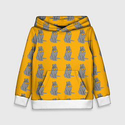 Толстовка-худи детская Кот с бантом, цвет: 3D-белый