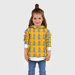 Толстовка-худи детская Кот с бантом, цвет: 3D-белый — фото 2