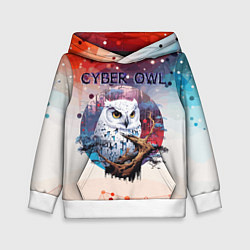 Толстовка-худи детская CyberOwl, цвет: 3D-белый
