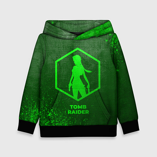 Детская толстовка Tomb Raider - green gradient / 3D-Черный – фото 1
