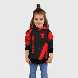 Толстовка-худи детская Free Fire - red gradient вертикально, цвет: 3D-черный — фото 2
