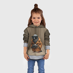 Толстовка-худи детская Шпиониро Голубиро мем, цвет: 3D-меланж — фото 2