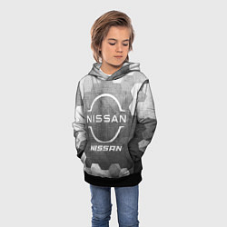 Толстовка-худи детская Nissan - grey gradient, цвет: 3D-черный — фото 2