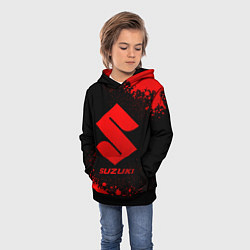 Толстовка-худи детская Suzuki - red gradient, цвет: 3D-черный — фото 2