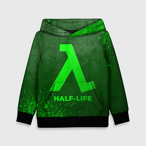 Детская толстовка Half-Life - green gradient / 3D-Черный – фото 1