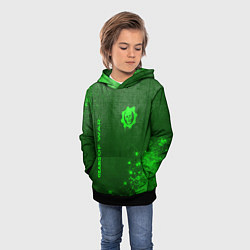 Толстовка-худи детская Gears of War - green gradient вертикально, цвет: 3D-черный — фото 2
