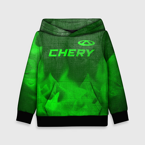 Детская толстовка Chery - green gradient посередине / 3D-Черный – фото 1