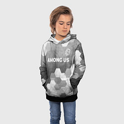 Толстовка-худи детская Among Us - grey gradient посередине, цвет: 3D-черный — фото 2