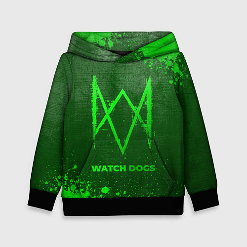 Детская толстовка Watch Dogs - green gradient / 3D-Черный – фото 1