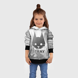 Толстовка-худи детская Stray - white gradient, цвет: 3D-черный — фото 2