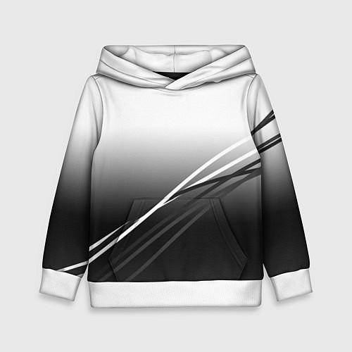 Детская толстовка Градиент с полосами из белого в тёмный / 3D-Белый – фото 1