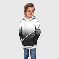 Толстовка-худи детская Градиент с полосами из белого в тёмный, цвет: 3D-белый — фото 2