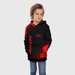 Толстовка-худи детская Audi - red gradient вертикально, цвет: 3D-черный — фото 2