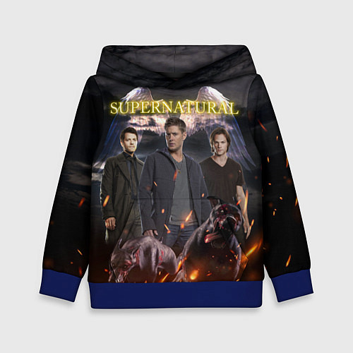 Детская толстовка Supernatural - true hunters / 3D-Синий – фото 1