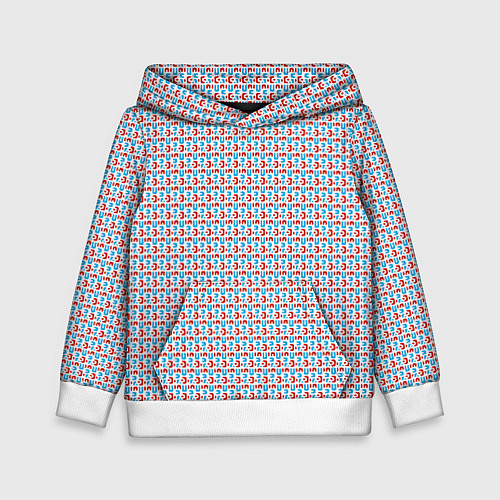 Детская толстовка Красно-синие фигуры на белом фоне / 3D-Белый – фото 1