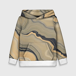 Толстовка-худи детская Песочный мрамор, цвет: 3D-белый