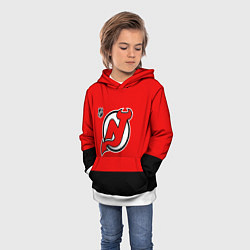 Толстовка-худи детская Нью Джерси Девилз хоккей, цвет: 3D-белый — фото 2