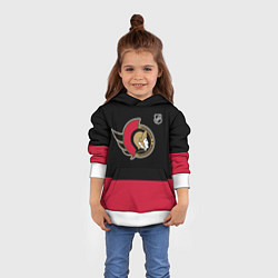 Толстовка-худи детская Оттава Сенаторз хоккей, цвет: 3D-белый — фото 2