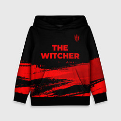 Толстовка-худи детская The Witcher - red gradient посередине, цвет: 3D-черный