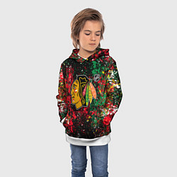Толстовка-худи детская Chicago Blackhawks NHL black, цвет: 3D-белый — фото 2