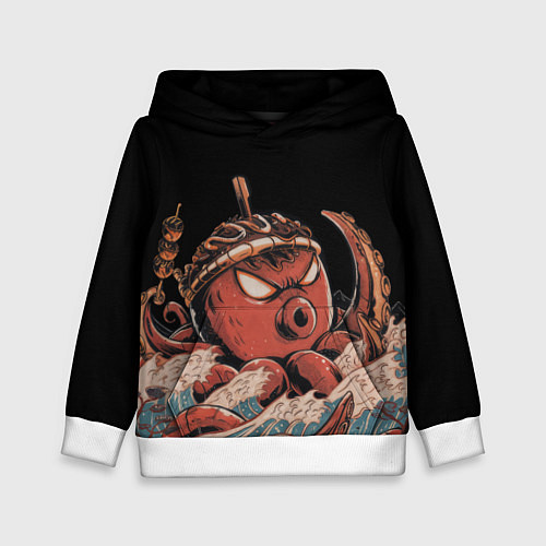 Детская толстовка Осьминог такояки / 3D-Белый – фото 1