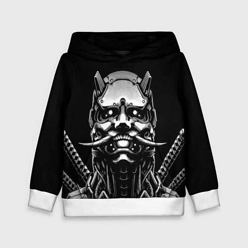Детская толстовка Киборг ниндзя в маске демона / 3D-Белый – фото 1