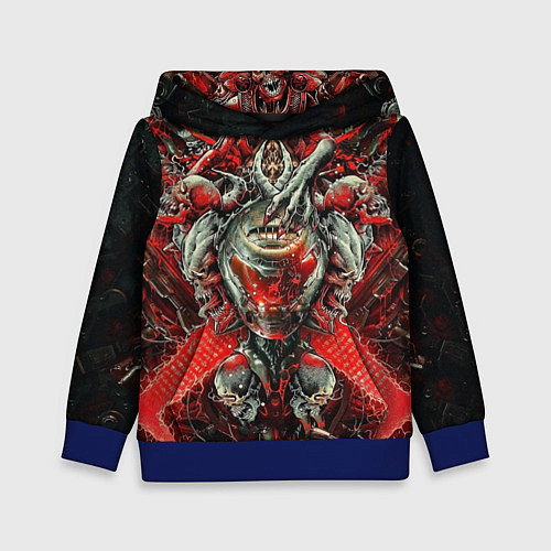 Детская толстовка Doom постер к игре / 3D-Синий – фото 1