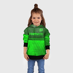 Толстовка-худи детская Fortnite - green gradient посередине, цвет: 3D-черный — фото 2