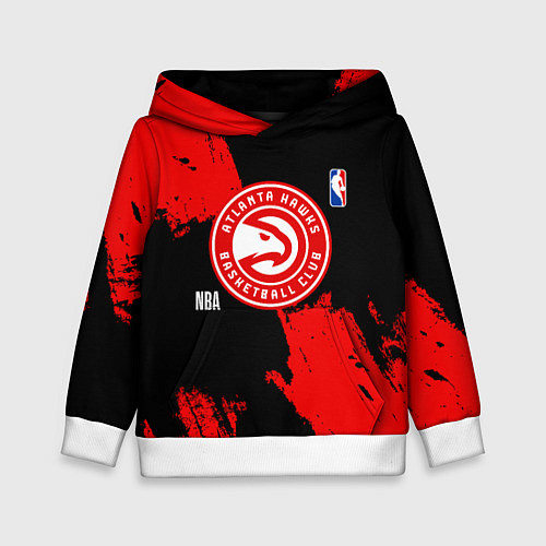 Детская толстовка Atlanta Hawks black and red / 3D-Белый – фото 1