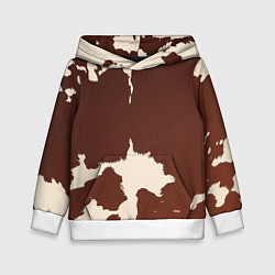 Толстовка-худи детская Коровий узор, цвет: 3D-белый