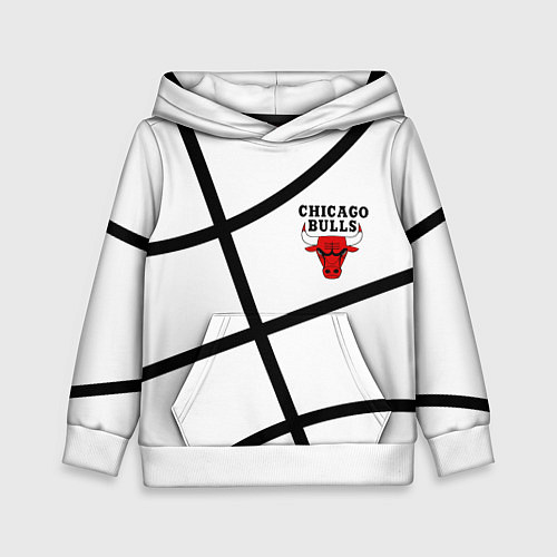 Детская толстовка Чикаго Буллз на белом фоне / 3D-Белый – фото 1