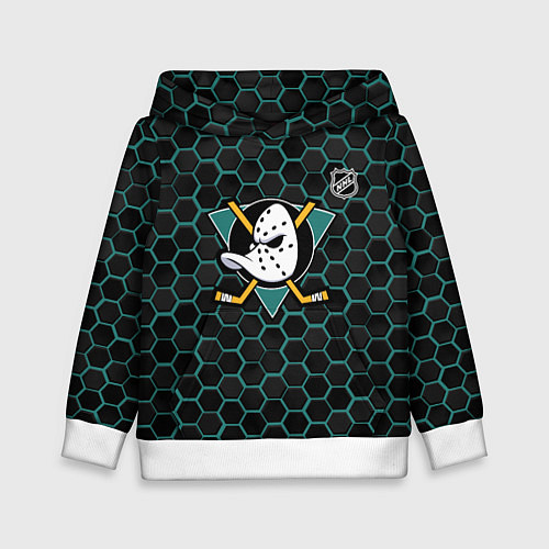 Детская толстовка Анахайм Дакс - черные соты / 3D-Белый – фото 1